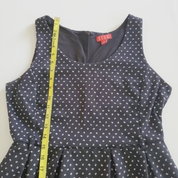 7131 * Elle Polka Dot Midi Dress Black White Size 12 - Picture 9 of 10
